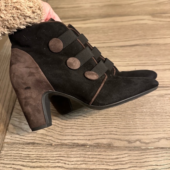 Pas De Rouge Black Suede Comfort Boots Size 39 - Picture 8 of 13